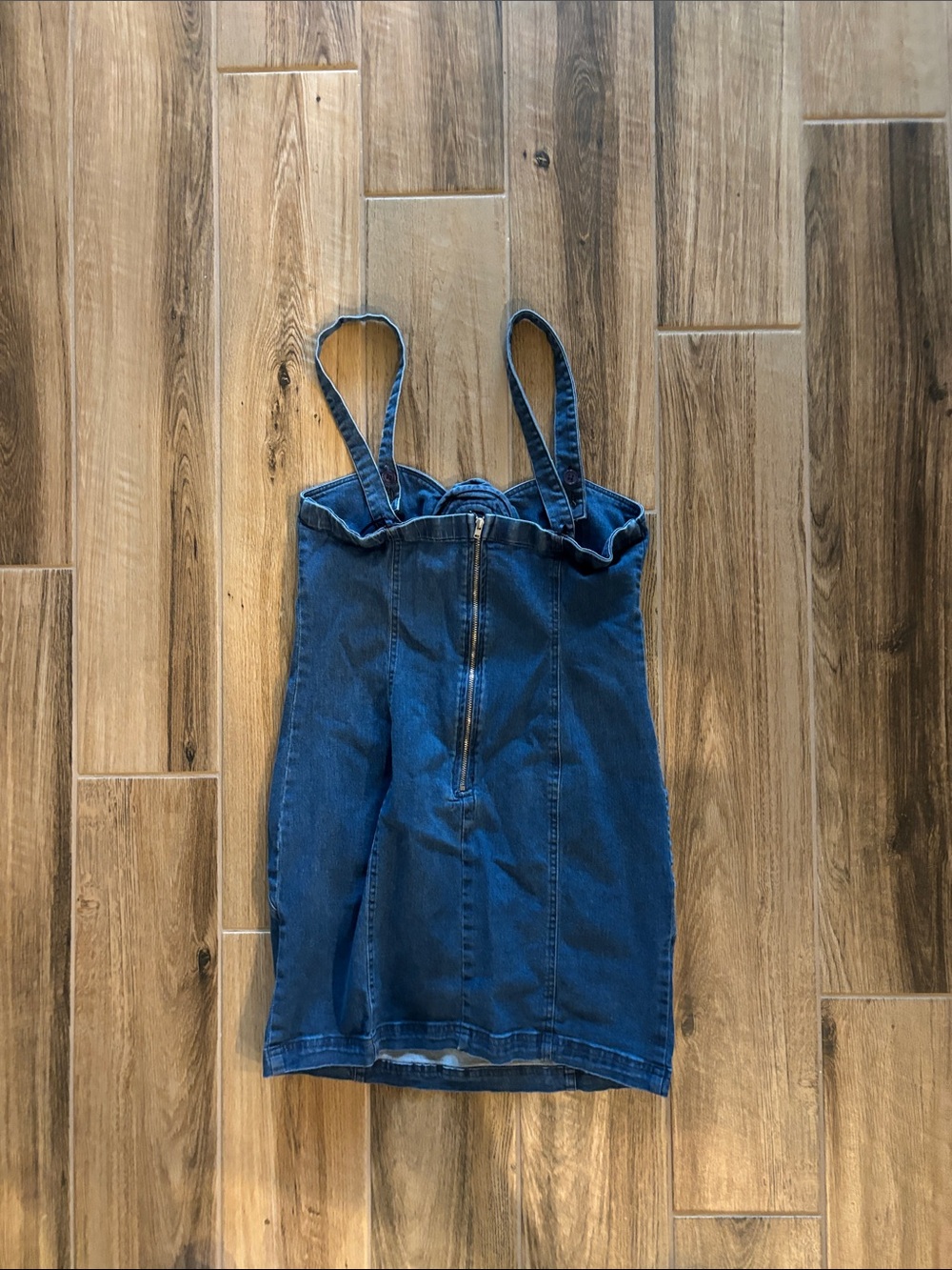 Anthropologie Porridge Denim Rose-Front Mini Dress - Blue - Picture 4 of 5
